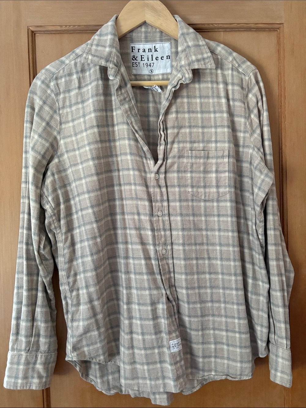 Frank & Eileen flannel Eileen blouse Sz S.